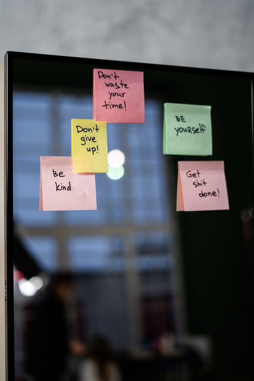 colorful sticky notes with positive words