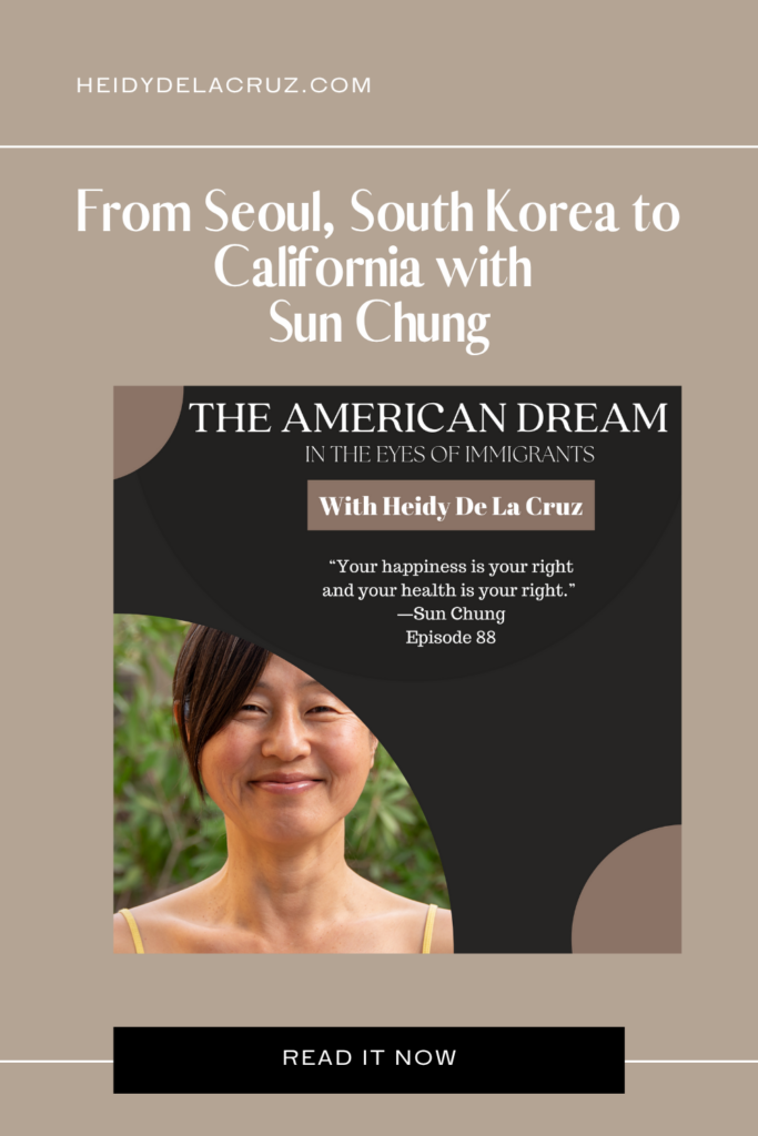 podcast cover for Sun's episode - moving from South Korea