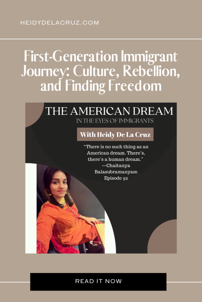Graphic that says First-Generation Immigrant Journey: Culture, Rebellion, and Finding Freedom